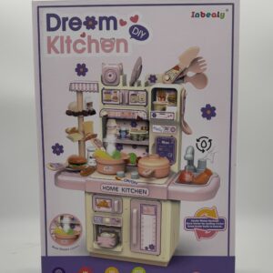 Kuchnia Zabawkowa Dream Kitchen DIY z Parą, Kranem i Akcesoriami 4w1 Pastelowa