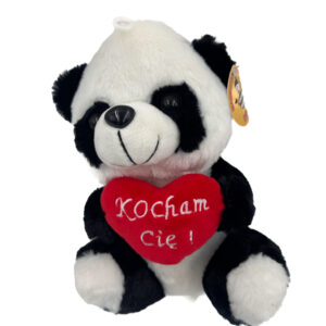 Pluszowa Panda z Czerwonym Sercem „Kocham Cię !” – Maskotka na Walentynki