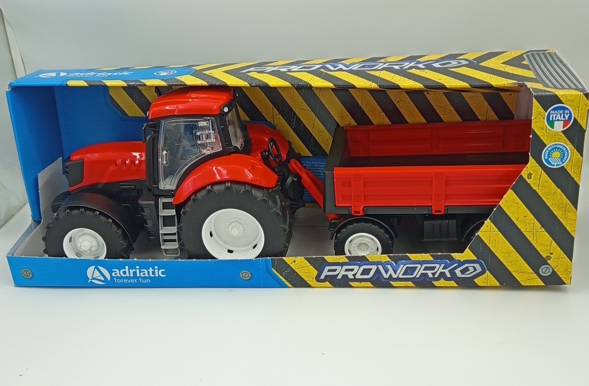 Duży Traktor z Przyczepą Czerwony Maszyna Rolnicza dla Dzieci Adriatic Pro Work