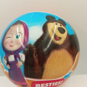 Piłka Gumowa Masza i Niedźwiedź dla Dzieci – Niebieska Piłka Besties dla Dzieci od 3 lat