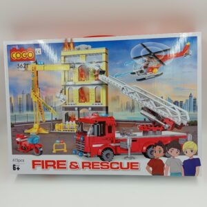 Klocki COGO Fire & Rescue 613 elementów, Zestaw Straż Pożarna dla Dzieci od 6 lat