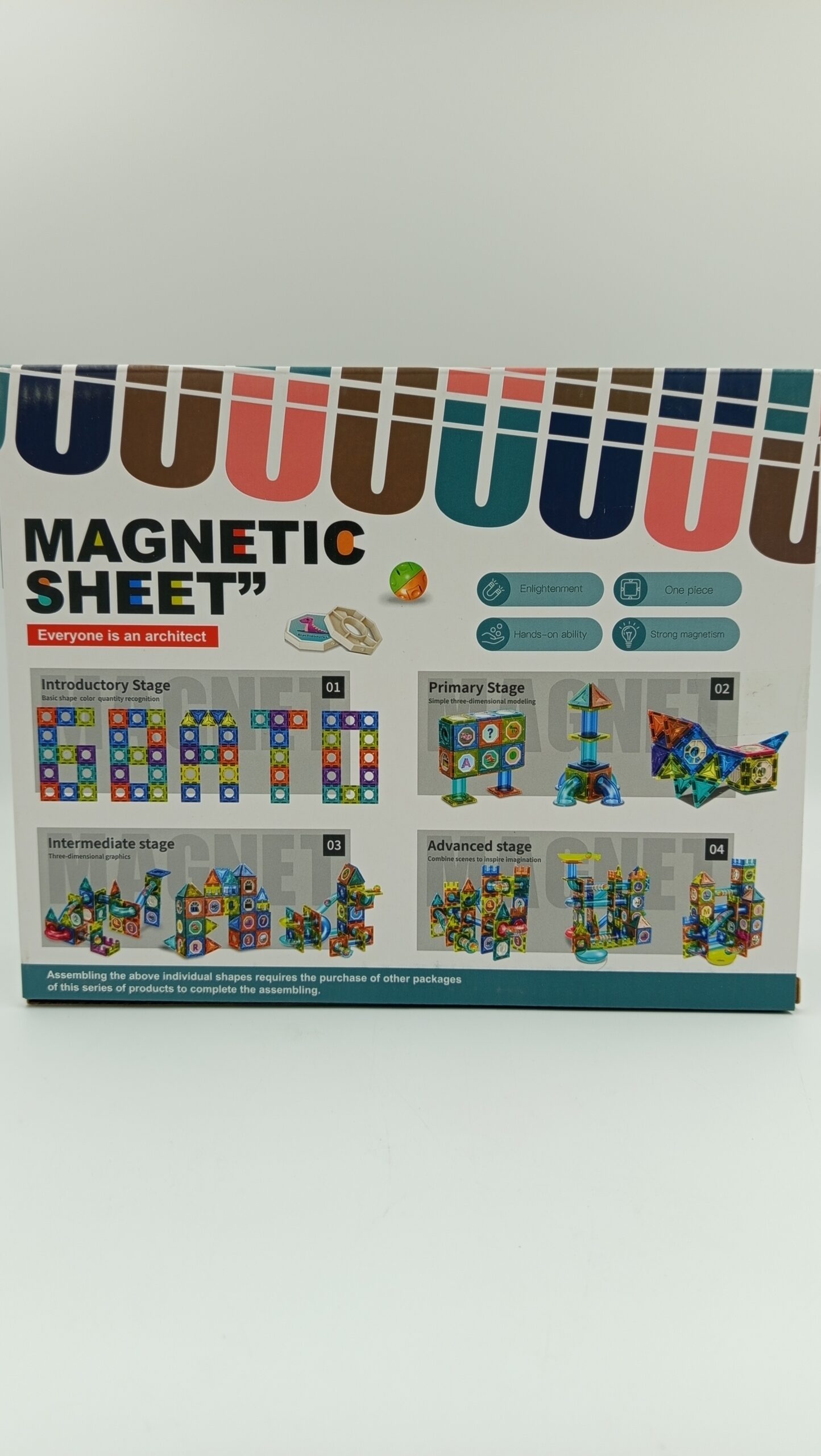 Klocki Magnetyczne Magnetic Sheet 68 el., bok