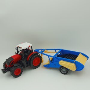 Czerwony Traktor z Kopaczką do Ziemniaków Retro Zabawka dla Dzieci – Raj17