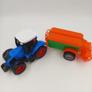 Niebieski Traktor z Rozsiewaczem do Nawozu – Raj26