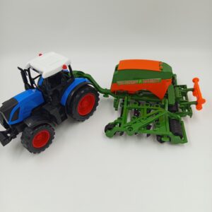 Niebieski Traktor z Siewnikiem do Ziarna Top-Quality – Zestaw Rolniczy dla Dzieci – Raj50