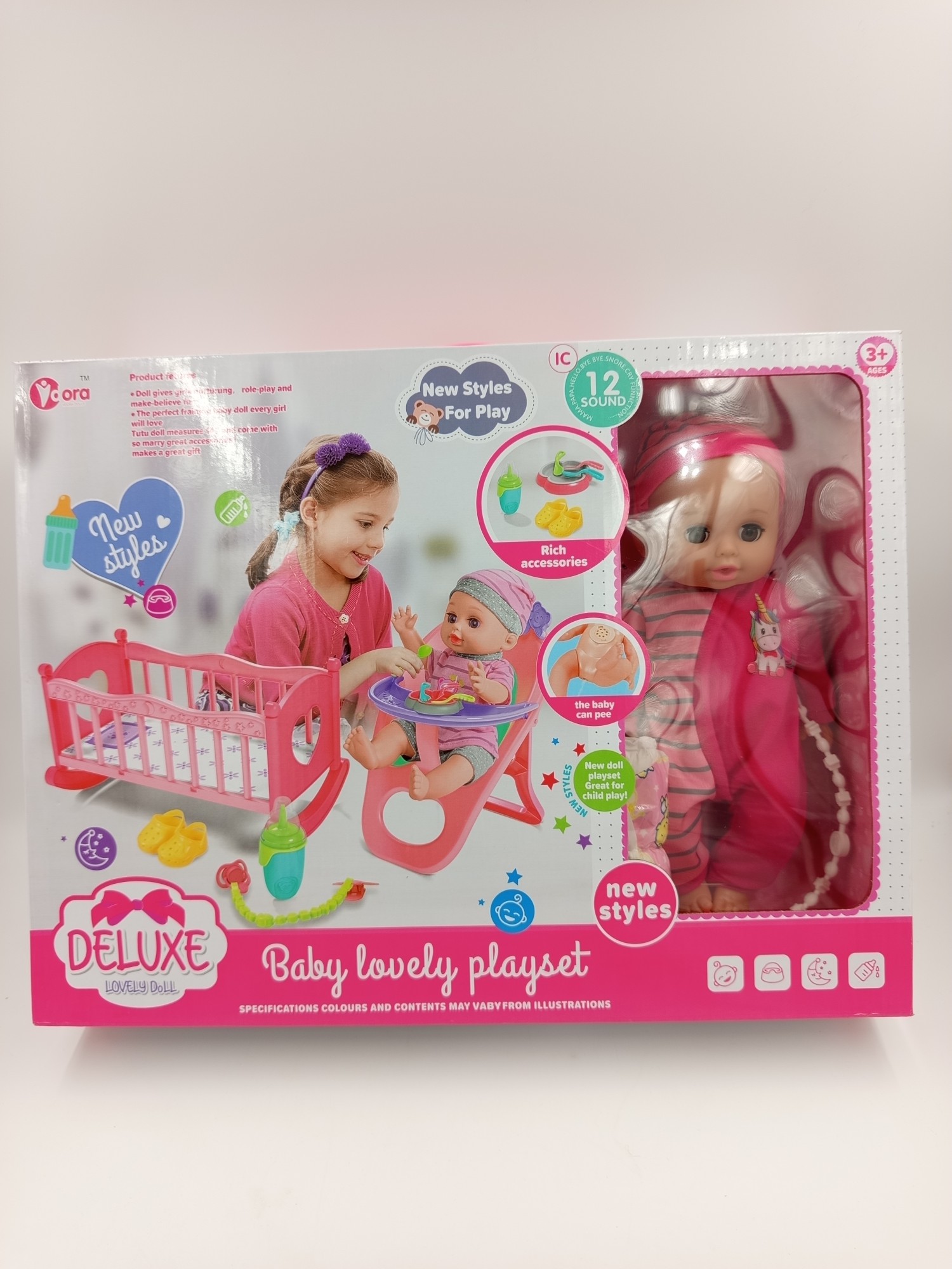 lalka bobas Deluxe Lovely Doll w pudełku Baby lovely playset
