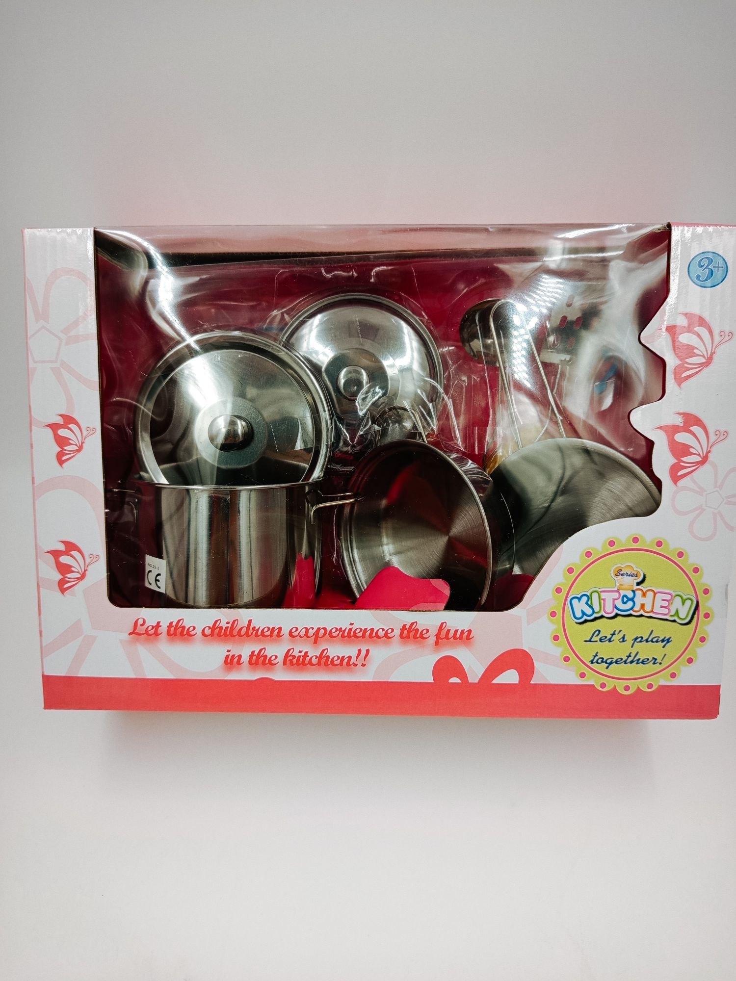 metalowe garnki dla dzieci Kitchen w pudełku z okienkiem